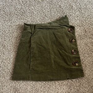 Olive Button-Down Women's Skirt